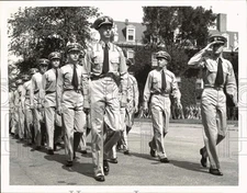 1941 Press Photo President's Son John Roosevelt Marches at Navy School, Harvard