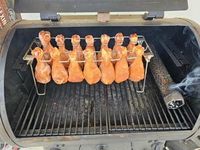 14 Slot Stainless Steel Chicken Leg & Wing Rack for Grill Smoker or Oven
