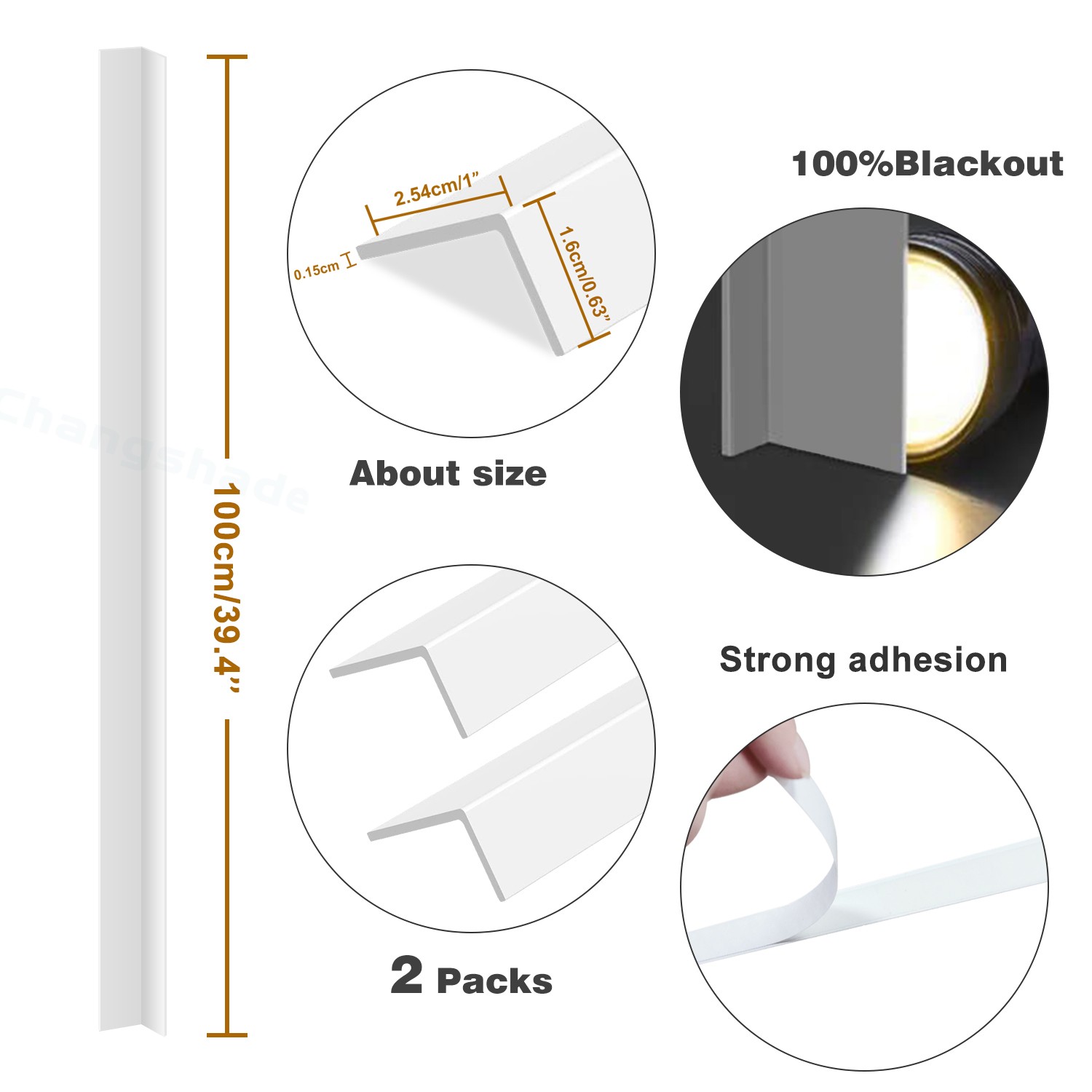 Changshade CUSTOM Made Blackout Cordless Window Blinds Roller Shades-4colors