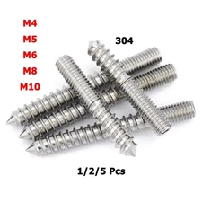 304 Hex Socket Hanger Bolt Double Headed Bolt Self-Tapping Screw for Furniture