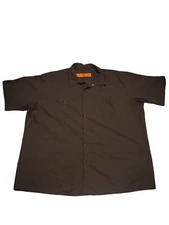 Red Kap Men's Short Sleeve Industrial Brown 3XL Work Shirt 2 Pocket Plus 