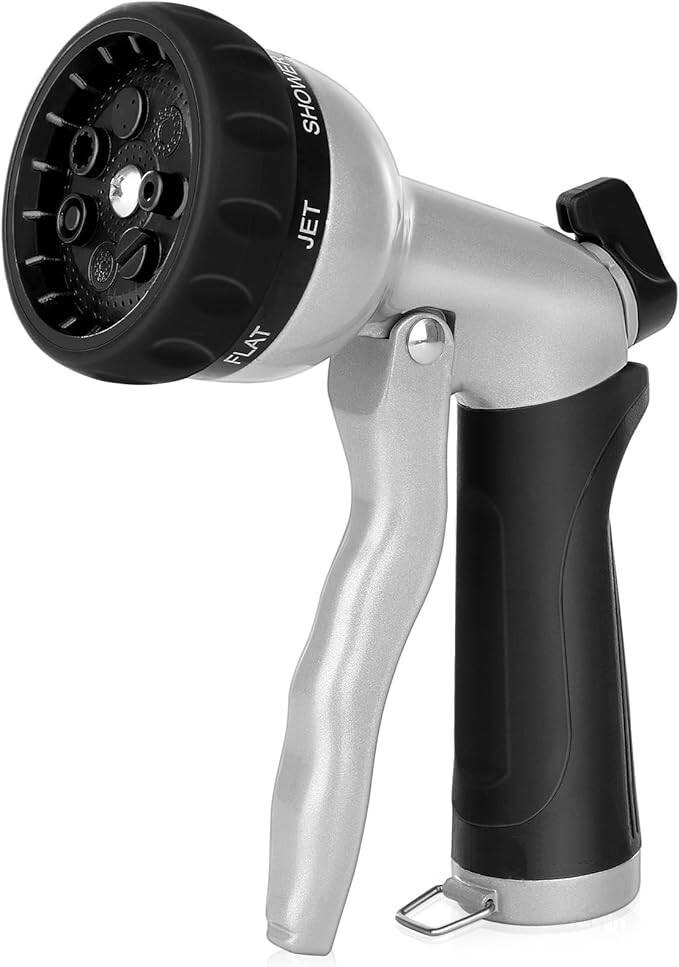 Boquilla para manguera de jardín boquilla de agua de metal resistente con 7.2024