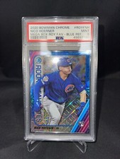 Bowman 2020 Cubs Rookie of Year Nico Hoerner Blue Mega Box Card #/150 MINT PSA 9