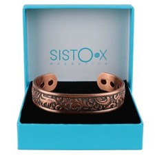 Chunky Copper Magnetic Bracelet/Bangle Gothic Design 6 Magnets Health Rare Ea...