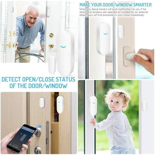Alternate view of Smart Wi-fi Home Window Security Alarm Sensor System Alexa Google Tuya App