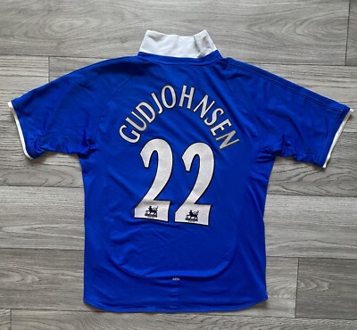 2001 2003 Umbro Chelsea Gudjohnsen #22 Home Football Shirt Soccer