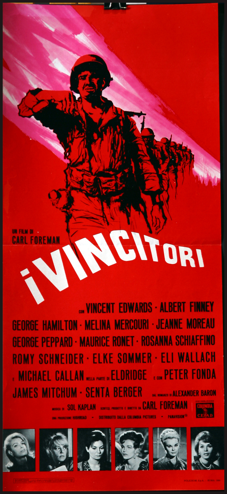 Locandina originale film I vincitori (1963) - Regia di Carl Foreman