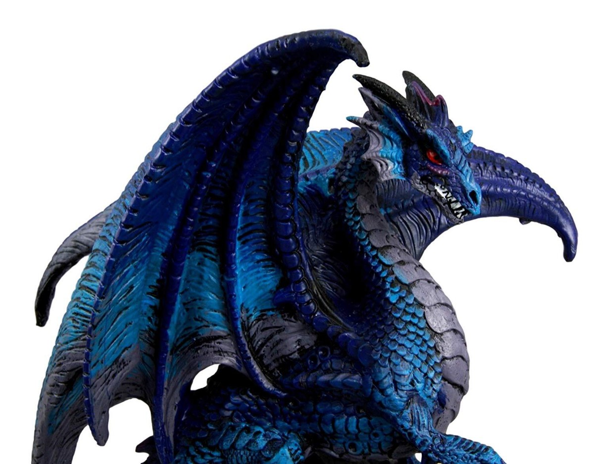 Ebros Aqua Dragon Fossil Cave Crystal Guardian LED Night Light