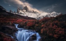 Landscape mountains fall waterfall Custom Gaming Mat Desk