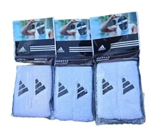 2-pk Adidas Climalite 1" Interval Muscle Bands White 216343 Lot of 3 Packages