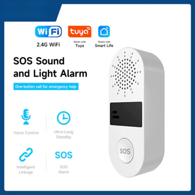WiFi Smart SOS Button Wireless 130dB Sound Light Alarm APP Remote Control Device