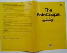 VW Volkswagen Polo Coupe 1.1 & 1.2 1985 Original UK Brochure No. 420/1190.32.25