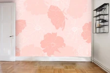 3D Pink Floral Seamless Wallpaper Wall Mural Removable Self-adhesive Sticker 448