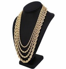 Pulsera collar cadena cuerda hombre 6mm 7mm 8mm 9mm ancho chapado en oro 14K