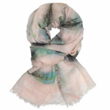 Schal Tuch Halstuch Schultertuch Stola luftig leicht Blatt Blätter Motiv rosa