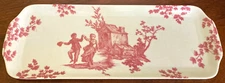 Philippe Deshoulieres  Limoges Toile de Jouy Pink Sandwich/Cake Tray - Superb