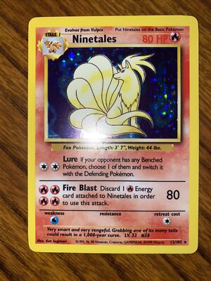 Pokemon - Ninetales - HoloFoil Rare! - Original Base Set! 12/102