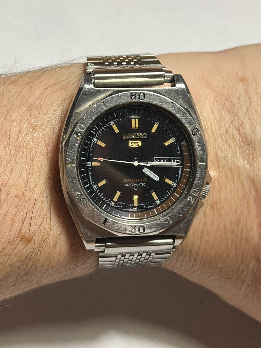 Authentic Seiko Automatic Sports Rare 7009-8570 S 5 Vintage Retro