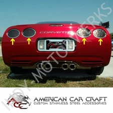 C5 CORVETTE TAIL LIGHT SCREEN GRILLE TAILLIGHTS POLISHED STAINLESS STEEL 97-04