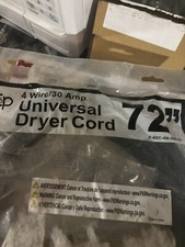 NEW Original Packaging 4 Prong 72  Universal Electric Dryer Power Cord - 30 Amp