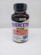 Vital Herbal Quercetin Supplement - Heart Immune Support Antioxidant - 100 Caps