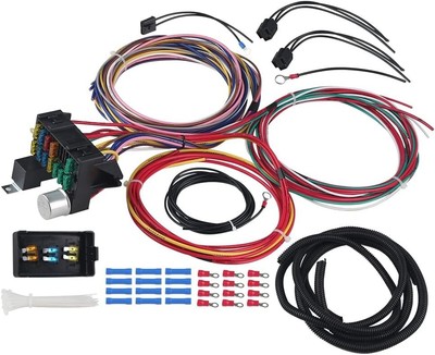 12 Circuit Wiring Harness Universal Wire Harness Automotive Fuses Wiring Harn...