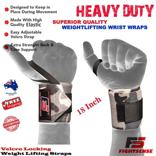 CROSSFIT Gym WEIGHT LIFTING Wrist Wraps LIFTING STRAPS for POWER LIFTING Support - Afbeelding 6 van 156