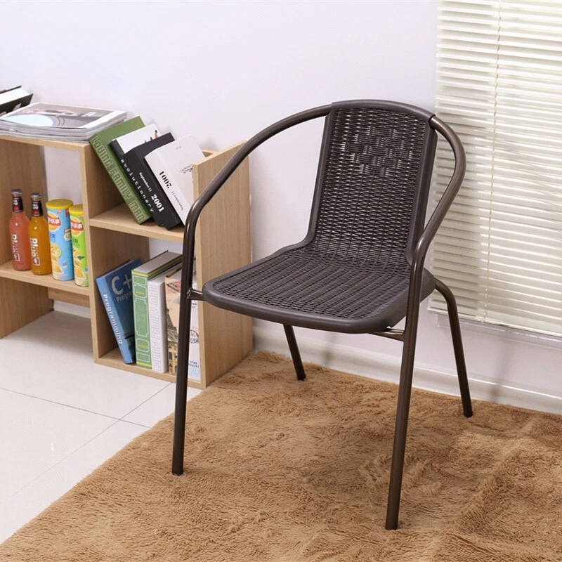 Plastic Rope Cushioned Chair Stacked Chair Coffee Table Yard