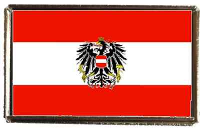 Österreich Wappen Adler silberfarben Abzeichen mit Samtbeutel