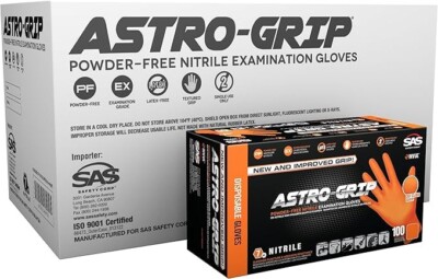 SAS 66474 Astro-Grip Powder-Free Exam Grade Nitrile Gloves, XLarge