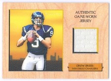 2005 Topps Turkey Red Drew Brees game-worn jersey card wood 1/1
