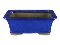 Rechteckige Bonsaischale Aus Blau Glasiertem Steinzeug 35X24,5X14,5 Cm - Zm005A