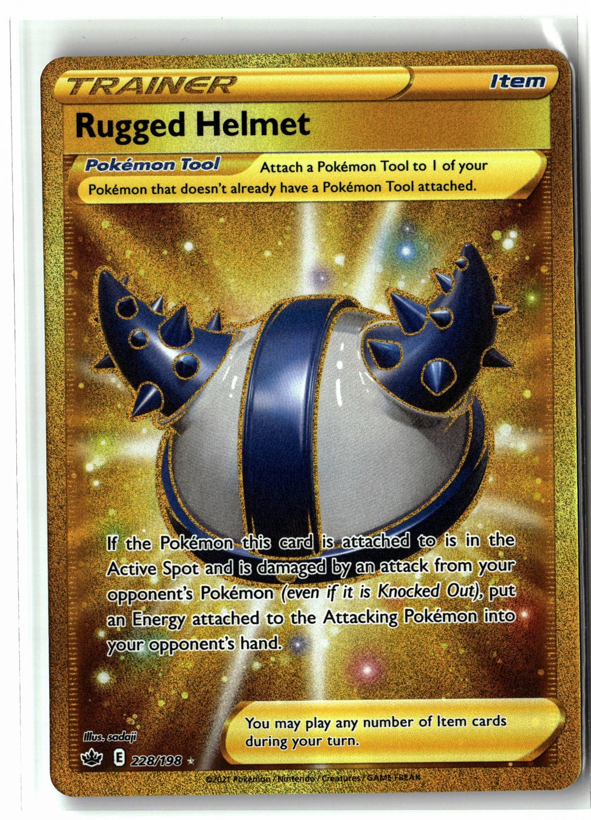 Rugged Helmet ⭐️ 228/198 Holo Secret Rare Chilling Reign 2021 Pokemon NM