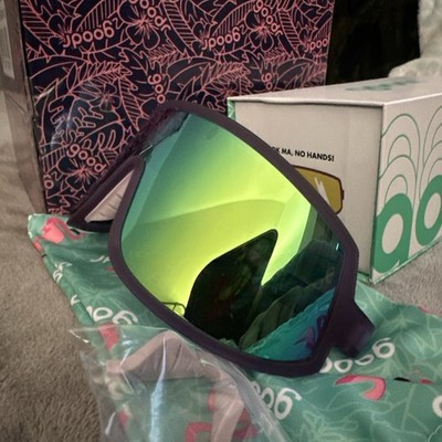 Goodr ''Look Ma, No Hands  Wrap Polarized Sunglasses Purple Frame Mirrored Lens