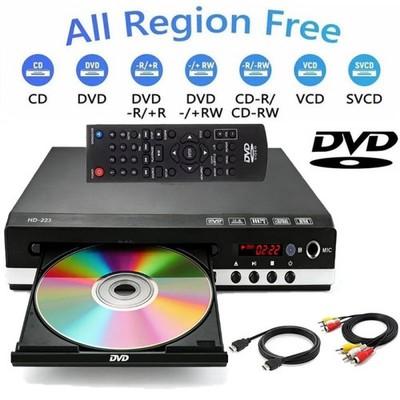 DVD Player HDMI für TV   Region Free, USB, Mini Player mit Kabel Fernbedienung