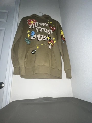 Reason Men Sweatshirt olive Green Hoodie “All We Trust Is Us” size L - product listing photo