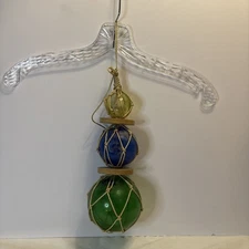 Decorative Hanging of Japanese Glass Fishing Floats/Buoys in a Net