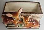 Vintage 1950s Deer Planter  Brown & Cream Ceramic Fawn Figurine Japan MidCentury — photo 6