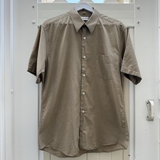 Vintage Y2k Pierre Cardin Men Khaki Short Sleeve Button up Shirt Size 41