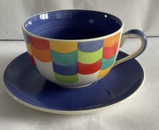 Whittard of Chelsea Multicoloured Mosaic Large Oversize Jumbo Cup + Saucer