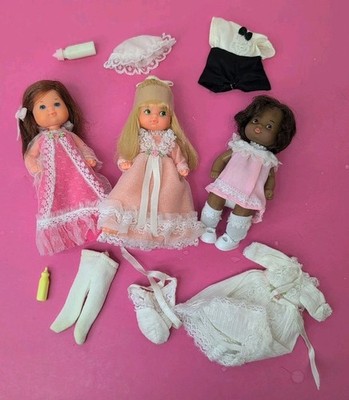 4.5'' Vintage Lot Of 3 Mattel Rosebud Stella Scarlett Gem Dolls Redhead Blonde AA