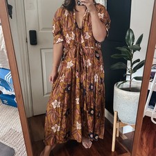 ULLA JOHNSON Selena Coverup Dress in Citrine. Size S