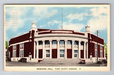 Fort Scott KS-Kansas, Memorial Hall, Antique Vintage c1968 Souvenir Postcard