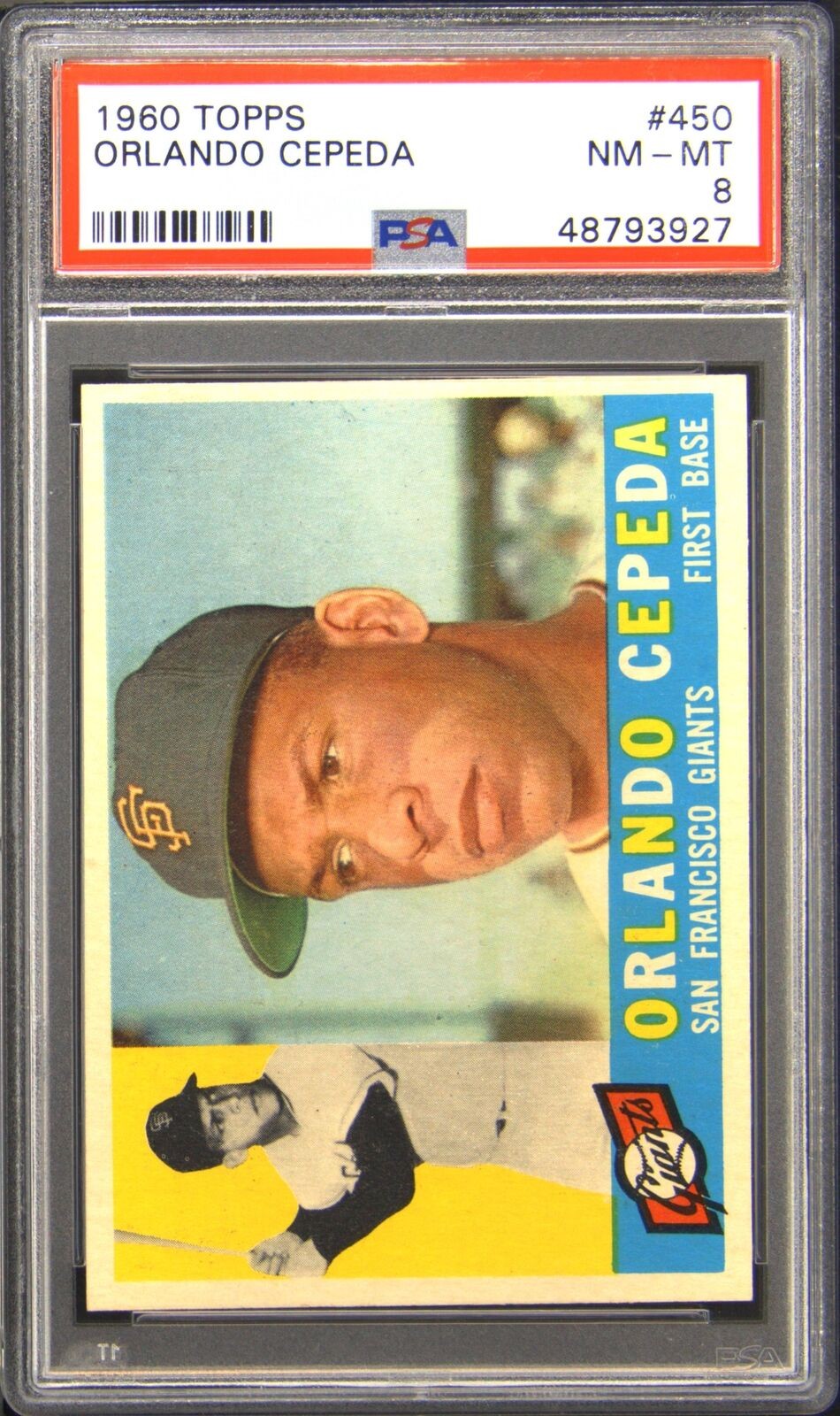 1960 TOPPS #450 ORLANDO CEPEDA PSA 8