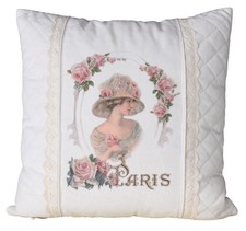 Cuscino Decorativo Stile Liberty Dama Incl. Imbottitura Divano Bianco
