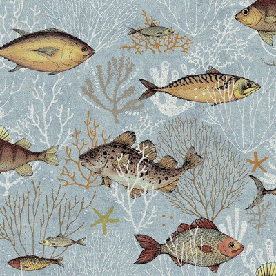 Ecodeco Meereslebewesen Tapete Fische Pflanzen Wasser Meer See Kleister The Wall Vinyl