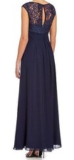 ELIZA J Navy Blue Cap Sleeve Long Formal DRESS Mother Of Bride Groom New Women 6