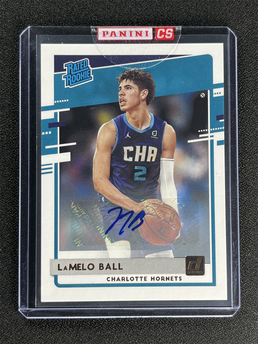 2020-21 Panini Donruss Basketball Lamelo Ball #202 Rated Rookie RC Auto Hornets