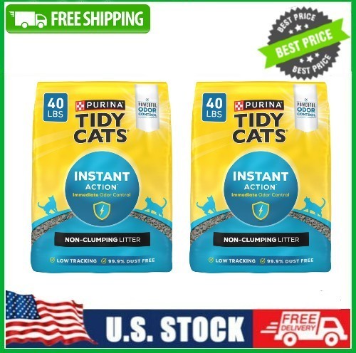 2 BAG Purina Tidy Cats Instant Action Non Clumping Cat Litte