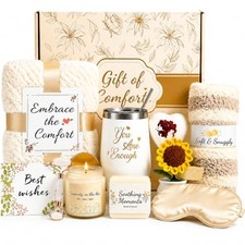 Get Well Soon Gift Basket for Women, Sunflower Self Care Package